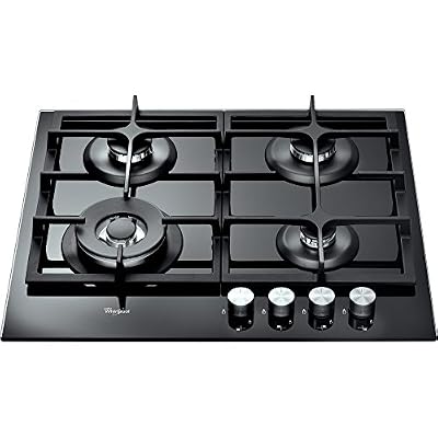 Whirlpool AKT 6455/NB Plaque de cuisson au gaz encastrable avec boutons rotatifs sur la partie supérieure avant Noir