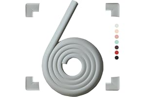 Fozobaiy Baby Corner and Edge Protectors, Baby Proofing Foam Guard, Table Edge Protectors for Kids Safety, Suitable for Furniture, Fireplace, Counter Sharp Corners (Grey, 4 Corner & 2M Bumpers)