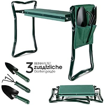 LAIKOU Garten-Kniebank & Sitzbank – Faltbar, Mit Werkzeugtasche & Handschuhen, EVA-Schaumstoff