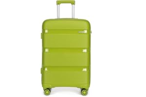 KONO Valigia Trolley Rigida Bagaglio a Mano 55cm Leggero in Polipropilene Valige con 4 Ruote e TSA Lucchetto, Verde
