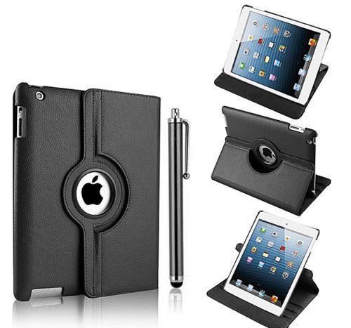 PU-Leder 360 Grad Drehbar Ständer iPad Schutzhülle für iPad 2 3 4 Retina Display Gratis Displayschutzfolie & Stylus