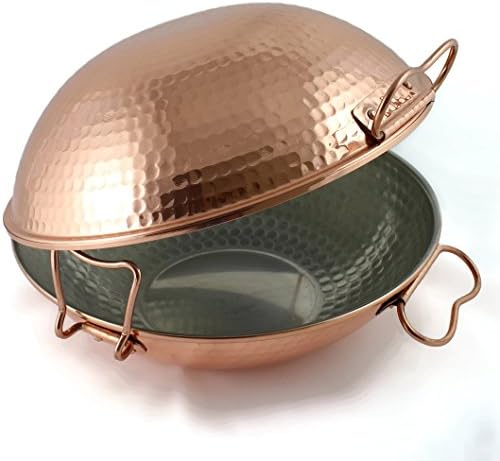 Original portuguese copper cataplana pan vitroceramic 27 cm