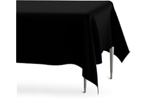 ldyllicStyle Black Tablecloth,Black Table Cloth Party,Easter Table Decorations,Outdoor Table Cloth,Plastic Table Cloth,Waterproof,274cm X 137cm 2 Pieces
