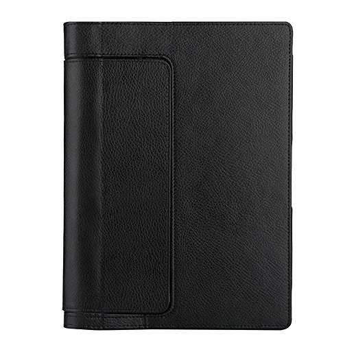 Lenovo YOGA Tablet 3-10 Hülle, EasyAcc Case Cover Tasche Etui – Folio Kunstleder Schutzhülle mit Auto Sleep / Wake geeignet für Lenovo Yoga 3-10 25,65 cm (10,1 Zoll HD IPS) Tablet , Schwarz - 2