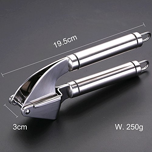 Mirorlen Knoblauchpresse Edelstahl Ingwerpresse,Garlic press,Edelstahl Presse und Knoblauchschaler aus Silikon,Praktischer Küchenhelfer - 2