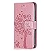 Produktbild Google Pixel 2 Hülle, Bear Village® Google Pixel 2 Premium Leder Multi-funktion Ständer Schutzhülle mit Kartenfach, Geprägter Baum Anti-Scratch Hülle (#3 Rosa)