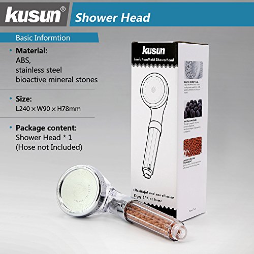Kusun® Handbrause Hoher Druck Wasserspar dusche duschkopf Ionenfilter Wassereinsparung Ionic Shower Filter Chlor Filtration Showerhead - 2