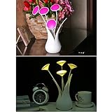 MagiDeal Acryl Vase Design USB LED Nachtlicht Nachttischlampen Schreibtisch Lampe Licht Stimmungslicht für Schlafzimmer Kinderzimmer Tisch Deko – Lila - 6