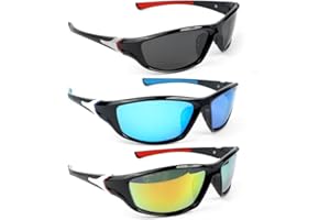 ROTKUSZ Occhiali Ciclismo Uomo e Donna, Occhiali Sportivi Uomo, Antivento e Resistente ai Raggi UV, Occhiali da Sole Sportivi UV400 per MTB, Running, Bici e Attività Outdoor