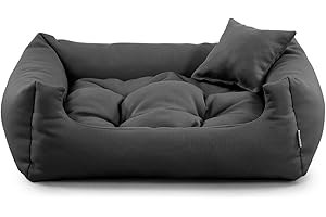 Gutekissen® Cuscino per Cani in Tessuto Resistente – Comfort Quotidiano – Materiali Durevoli e di Alta Qualità NEO (L - 90x75, Antracite)