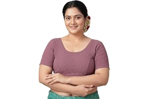 PAARTH ENTERPRISE Women’s Plus Size Solid Baby Pink Cotten blean Blouse|Round Neck|Plus Size top|Blouse Women