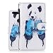 Produktbild Honor 8 Hülle, Huawei Honor 8 Schutzhülle Leder Hülle, Alfort Flip Wallet Fashion Design Dual Use Falten Premium PU Leder Tasche Kartenfach Case Cover Flip Mappen Kasten Abdeckung für Huawei Honor 8 5.2" Smartphone Funktion Standfunktion Unterstützte Telefone und Handy am seil Magnetverschluss mit Boxing Panda ( Weiß )