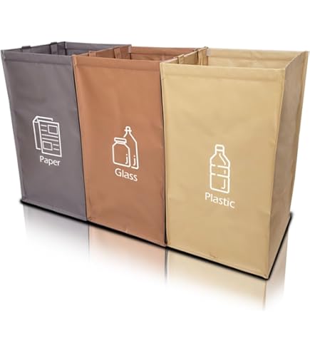 Borse Per Raccolta Differenziata Norggo - Set Da 3 Da 40L Con Rinforzi | Per Interni Casa/Ufficio