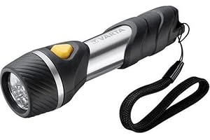 ‎VARTA VARTA Taschenlampe mit 5 LEDs inkl. 1x AA Batterien, Day Light Multi LED F10 Leuchte, Taschenleuchte mit Anhänger, Lampe ideal für Haushalt, Angeln, Garage, Notfall, Stromausfall, Outdoor
