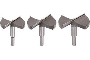 Flintronic® Brocas Forstner, 3PCS (65mm 70mm 80mm) Brocas Set de Acero al Tungsteno Titanium Recubierto, Fresadora Herramienta para Perforadora, Corte Agujero en Carpintería para Madera