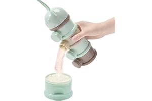 Eteslot Baby Milch Pulver Spender, Baby Milchpulver Portionierer, 4 Ebenen Seite Offener Tragbarer Formel Dispenser, Snackbehälter Mit Drehverschluss Gut Für Reise Im Freien