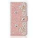 Produktbild Pocket BookStyle Flip für Huawei P30 Pro,Folio Wallet Ledertasche Funkeln Bling Glitzer Diamant Loves Slim Leder Hülle Schutzhülle Scratch Bumper Stand Card Slots Shell Magnetverschluß Etui