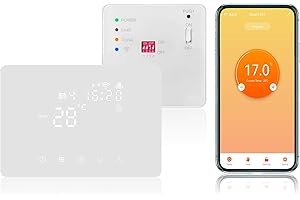 KETOTEK Termostato Inalámbrico WiFi con RF Receptor para Caldera 5A, Kit de Cronotermostato Calefaccion Inalámbrico con 220V Receptor Programmabile Compatible con Alexa, Control por App y Voz