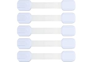 PAWPOEM 5PCS Bloque Porte Bébé, Securite Placard Enfant avec Adhésif Fort, Fermeture Placard et Bloque Tiroir Sécurité Enfant, Protection Durable et Fiable Sans Perçage pour Placards, Réfrigérateurs, Tiroirs