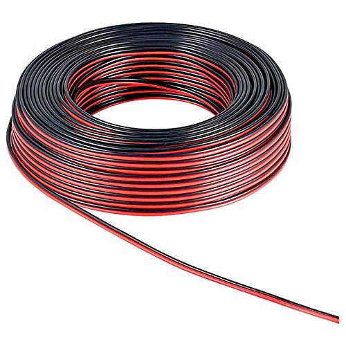 ROLLO CABLE DE ALTAVOZ TIPO ROJO Y NEGRO DE 2 X 0,75 100m