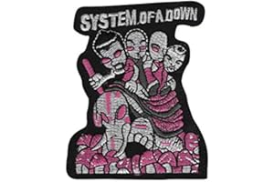 SIGITASTRADING System Of A Down Purple Écusson Patch en fer brodé sur accessoire