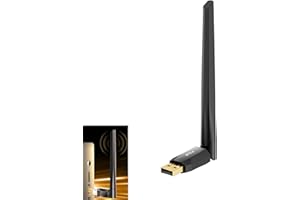KMUQSHY Adattatore Bluetooth con Antenna 5dBi, Dongle Bluetooth 5.4 USB Trasmettitore Plug & Play per PC Windows 11/10/8.1, Raggio di Trasmissione Lungo per Mouse, Tastiera, Smartphone, e Altri Dispositivi