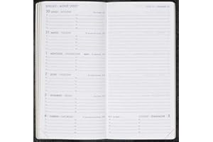 LIBELLUS Agenda Moderne - 1 recharge d'agenda 7 + Notes - de Janvier 2026 à Décembre 2026 - réf Int 3001 - Format 9 x 17 cm - Bilingue