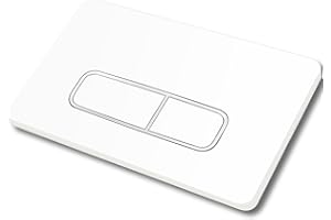 GENERICO Placca di attivazione comando Pulsante di scarico Accessorio per cassetta WC Compatibile con Geberit Sigma01, UP300 e UP320, funzione a doppio scarico(Bianco con bordo argento)