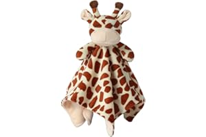 CREVENT Baby Schmusetuch,Plüsch Komfort Schnuffeltuch für Neugeborene,Weich & Waschbar Kuscheltuch Schlaftier für Babys und Kleinkinder,Spielzeug 0+ Monate, Braun, Giraffe