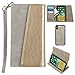 Produktbild CellularOutfitter Apple iPhone X Ultrasuede Block Flap Wallet Case - Metallic Design w/ Detachable Matching Case and Wristlet - Gray/Gold