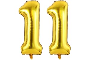 Vthoviwa Enormi Palloncini Numeri 11 Oro, Pallone 0. Compleanno Palloncini Uranio,Balloon 11 Decorazione Delle Festività