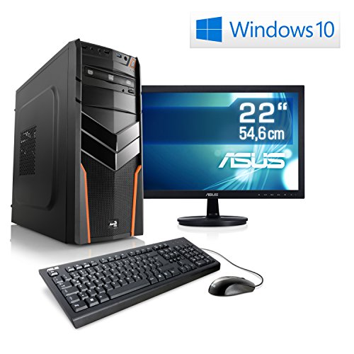 Entertain PC IDV i5-6600 inkl. Windows 10 Home - Intel Quad-Core i5-6600, 4x 3300 MHz, 8GB RAM, Nvidia GTX 1050 Ti, 2000GB HDD - 22" LED Monitor, Tastatur-Maus-Set