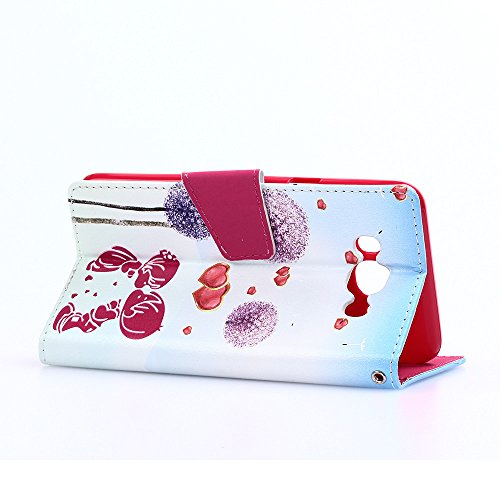Samsung Galaxy J7 2016 Model/J710 Hülle [Bildschirmschutz aus gehärtetem Glas], Grandoin Retro Leder Foliant Stoßabfangende Hülle, exzellente Qualität buntes elegantes Muster Design Premium PU Verschluss genaue Passform Riemen-Leder Geldbörse schützende Schnapp-Hüllen-Abdeckung für Samsung Galaxy J7 2016 Model/J710 mit [Kreditkarten Einschub] Ständer Funktion - 3