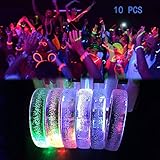 Umiwe 10 PCS Blinkende Bunte LED Armbänder LED Leuchten Handgelenk Armband Multicolor LED Armbänder mit 7 Flash Farbe für Hochzeiten Birthdays Christmas Bar Party Dekoration (10 PCS)