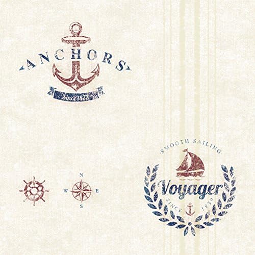 children's room wallpaper Vertical stripes boy bedroom wallpaper non-woven fabric of England sailing wallpaper children's wallpaper-E