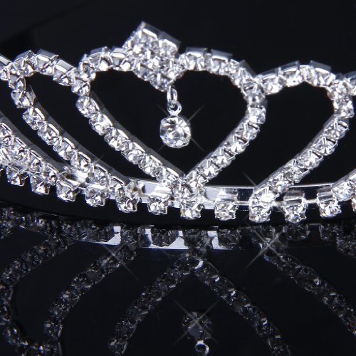 Krone Stilvolle Strass Prinzessin Stirnband Haarspange Diadem Hochzeit Braut Pin - 5