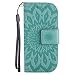 Produktbild Nokia 3310 2017 Hülle, Chreey [Prägung Indische Sonne] Mandala PU Lederhülle Sonnen Blume Brieftasche Wallet Tasche Magnet Flip Case Handyhülle Etui mit Kartenfach [Grün]