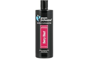 GROOM PROFESSIONAL Berry Blast Dog Shampoo - Shampoo for Dry Itchy Skin - Deep Cleansing Shampoo for Dogs - Adds Shine and Softness - Great for Dull & Dry Coats - Fruity Fragrance, 450ml