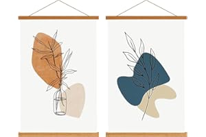 Sanauto B3 Posterleiste Posterschiene Posterleisten 40CM, Magnet Magnetische Holz Poster Aufhänger Halter Rahmen Leisten Bilder Bild Bilderleiste Bilderrahmen 40x60 40x50 (40cm, Teak, 2 Packungen)