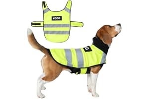 TOPSOSO Reflektierende Sicherheitsweste für Hunde Hochsichtbare Warnweste Reflektorstreifen Atmungsaktives Hundegeschirr für Nachtspaziergänge Outdoor-Aktivitäten Hundewarnweste für alle Rassen