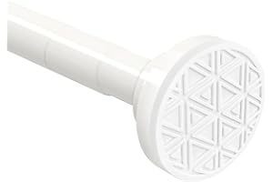 Foeska Asta telescopica Siler 48cm-200cm Asta per Tenda Doccia in Acciaio Inossidabile Senza Perforazione Asta Appendiabiti Estensibile Regolabile ruotando (Bianco, 48-200cm)