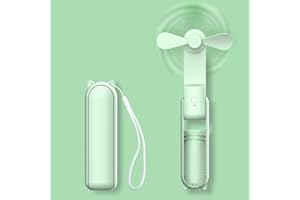 HZSK Handheld Mini Fan, Tragbarer faltbarer Ventilator mit Powerbank, USB Wiederaufladbarer kleiner Taschenventilator,Persönlicher Ventilator mit 3 Geschwindigkeiten für Frauen Outdoor Reisen