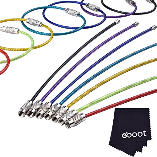 eBoot 2 mm farbige Stahldraht Keychain Kabel Schlangenkette Schluesselring Spiraldraht, 14 Stück - 3