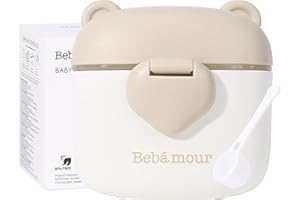 Bebamour Dispenser per latte in polvere per bambini, dispenser per snack per bambini, 230 g di latte in polvere, 450 ml, orso