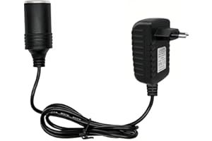 CABLELERA Convertidor de Corriente Transformador CA para CC Adaptador 12 V/2 A con Encendidor de Cigarrillo de Coche Transformadores para Compresores de Sistema de navegación