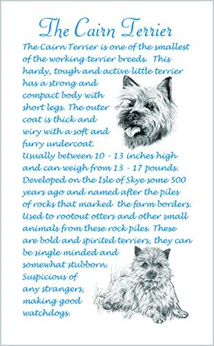 Cairn Terrier Dog Gift - Unique Breed Facts Microfibre Tea Towel.