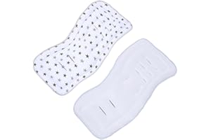 HKSICHENGKEJIUK Reversible Baby Pushchair Seat Liner Cotton Stroller Seat Pad Universal Pram Insert Pad Baby Carriage Pram Liner Pushchair Cushion Mattress Breathable Buggy Seat Cover Washable Warm Infant Seat Mat