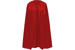 WILDARMS Capa de Disfraz Satinada para Niños y Adultos 140cm, Capa de Superheroe Halloween Cosplay Carnaval con Cinta Ajustable Unisex (Rojo)