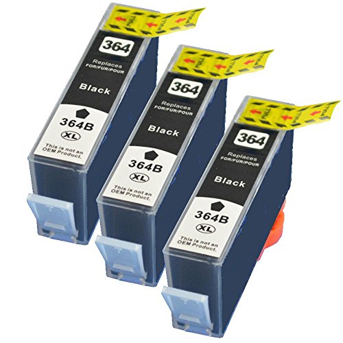 3 Druckerpatronen für HP 364XL schwarz kompatibel mit Deskjet 3520 3522 3070a 364 bk mit Chip und Füllstand NON OEM - 2