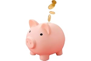 CONBLOM Hucha adorable con tapa giratoria inferior, hucha cerdo de gran capacidad, color rosa, buen regalo para niños